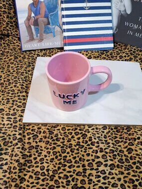 Lucky Me pink coffee mug